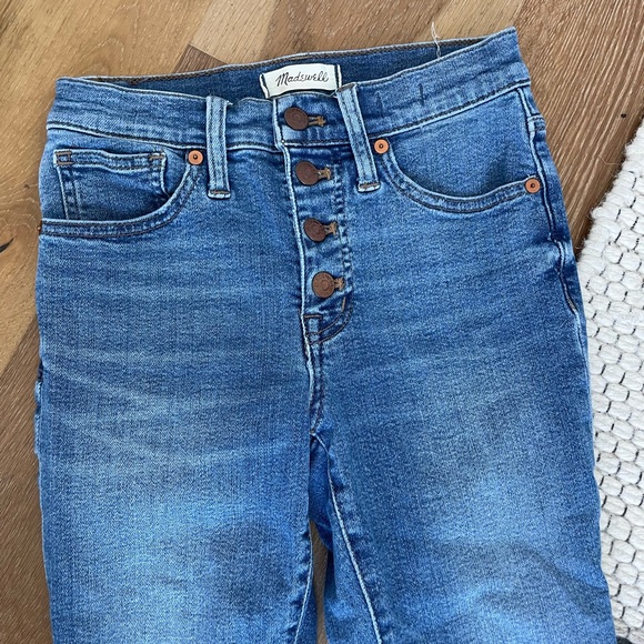 Madewell 9” Mid Rise Skinny Crop Button Fly Jeans Size 24 - Picture 4 of 8